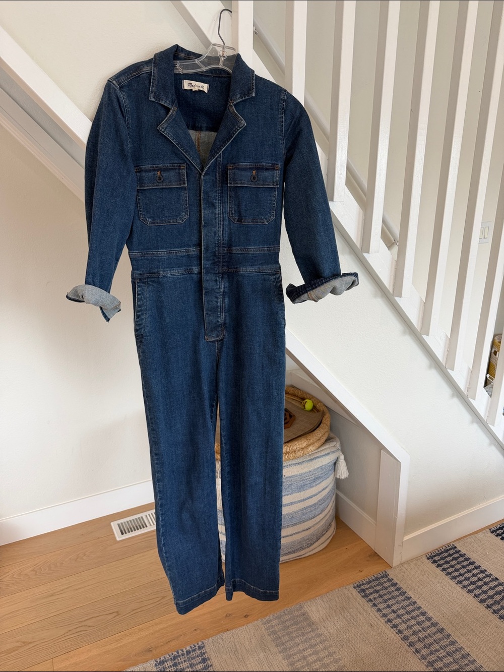 Madewell Dark Indigo Denim Utility Jumpsuit